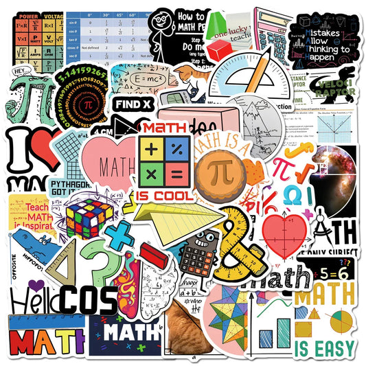 SS1011 New Trendy Math Symbols Sticker Pack Skateboard Guitar Decoration DIY Laptop Waterproof PVC  Decal