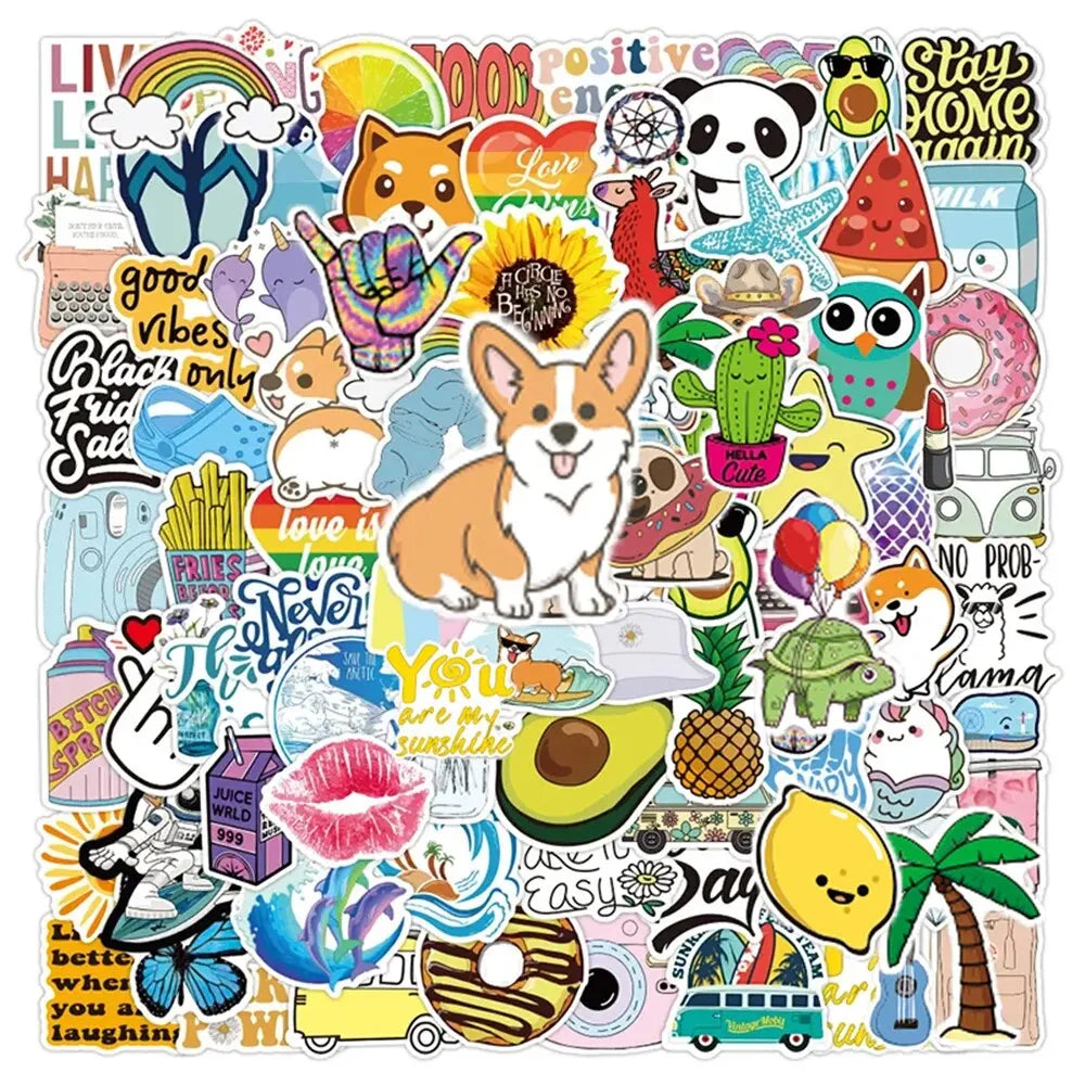 SS1008 Cute Smile Flower Cartoon VSCO Stickers Bomb Pack