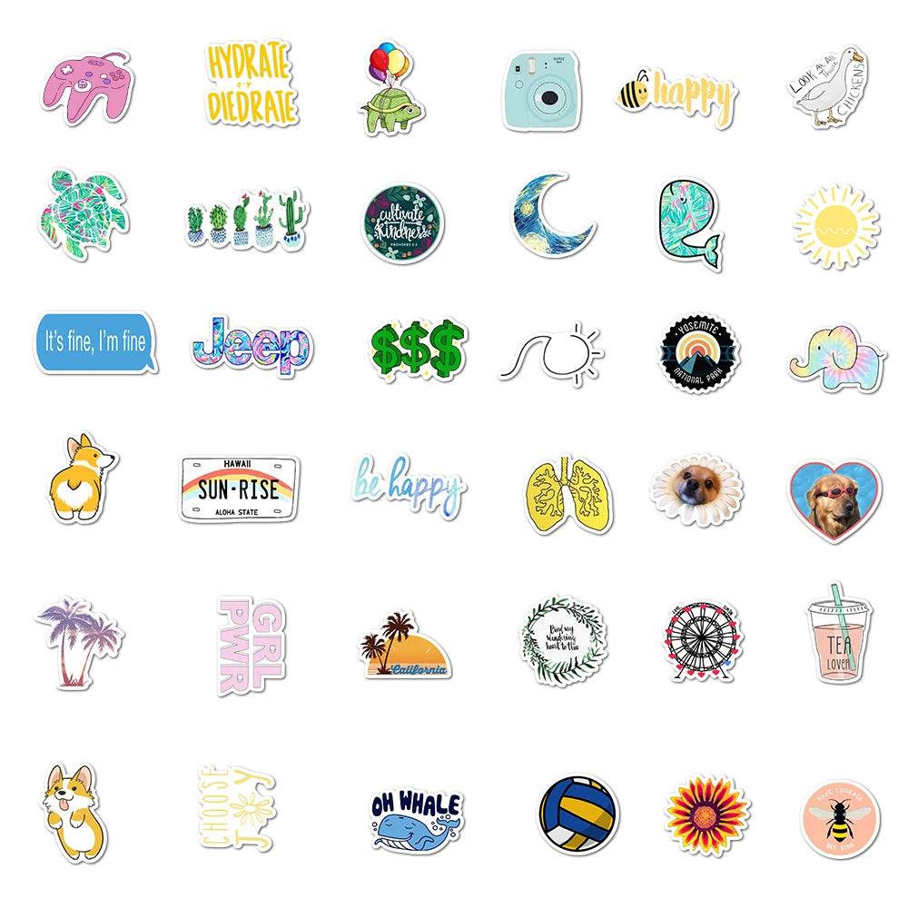 Vibrant Cute Cartoon Stickers Pack Set SS1032