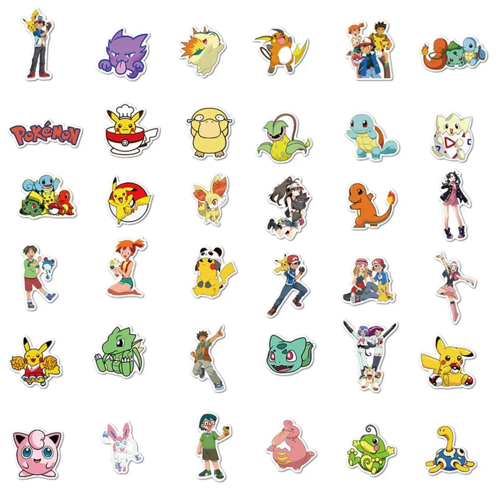 Pokemon Cartoon Stickers DIY Laptop Skateboard Kids Cool Sticker Anime Decal Toys SS1013