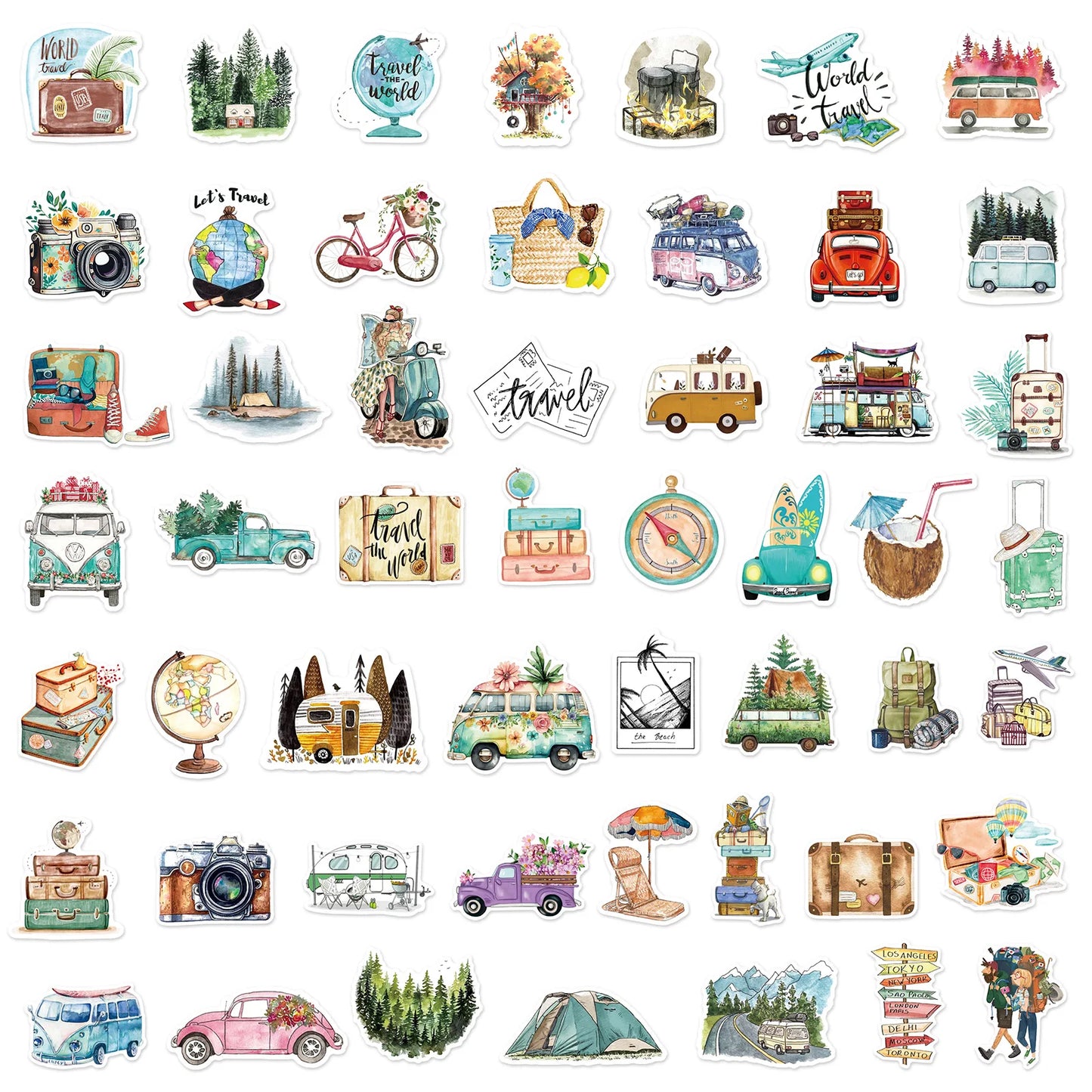 SS1054  New Outdoor Travel Scenery Car DIY Waterproof PVC Stickers Pack