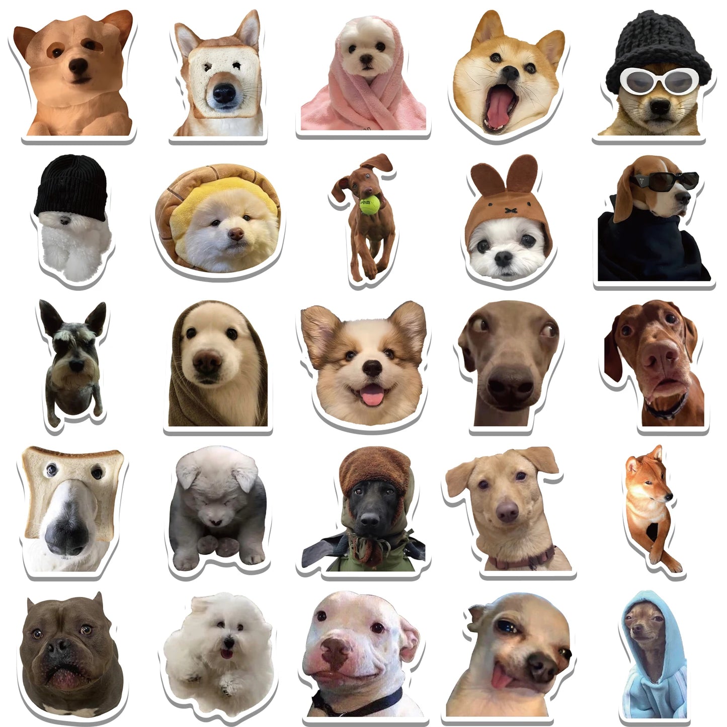 SS1010 Fun Cartoon Dog Meme Stickers - Perfect for Laptops, Phones, and More SS1010