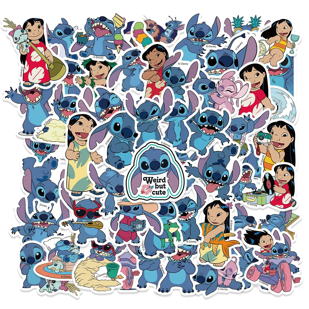 SS1003 Cute Cartoon Lilo & Stitch Stickers DIY Diary Laptop Luggage Skateboard Graffiti Decals Fun Classic Toy