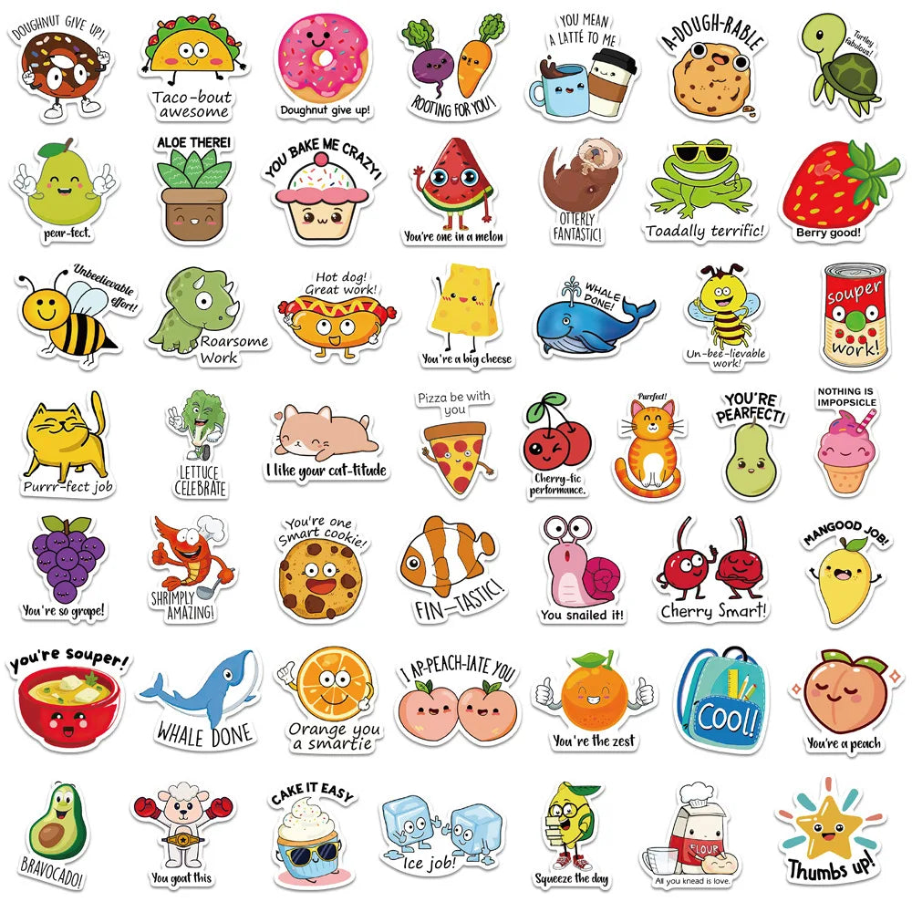 SS1006 Cute Smile Stickers Cartoon Motivational Stickers School Teacher Kids Student Stationery Stickers Kids Toys