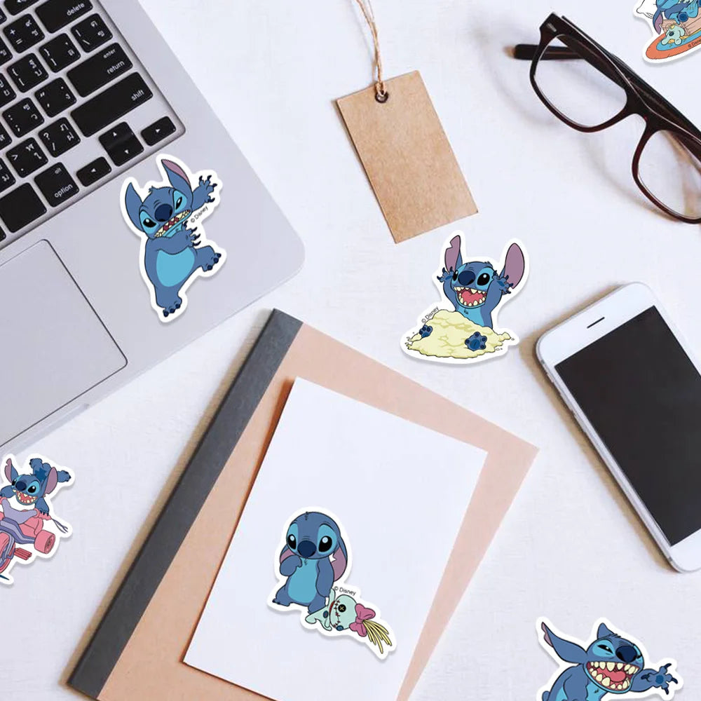 SS1003 Cute Cartoon Lilo & Stitch Stickers DIY Diary Laptop Luggage Skateboard Graffiti Decals Fun Classic Toy