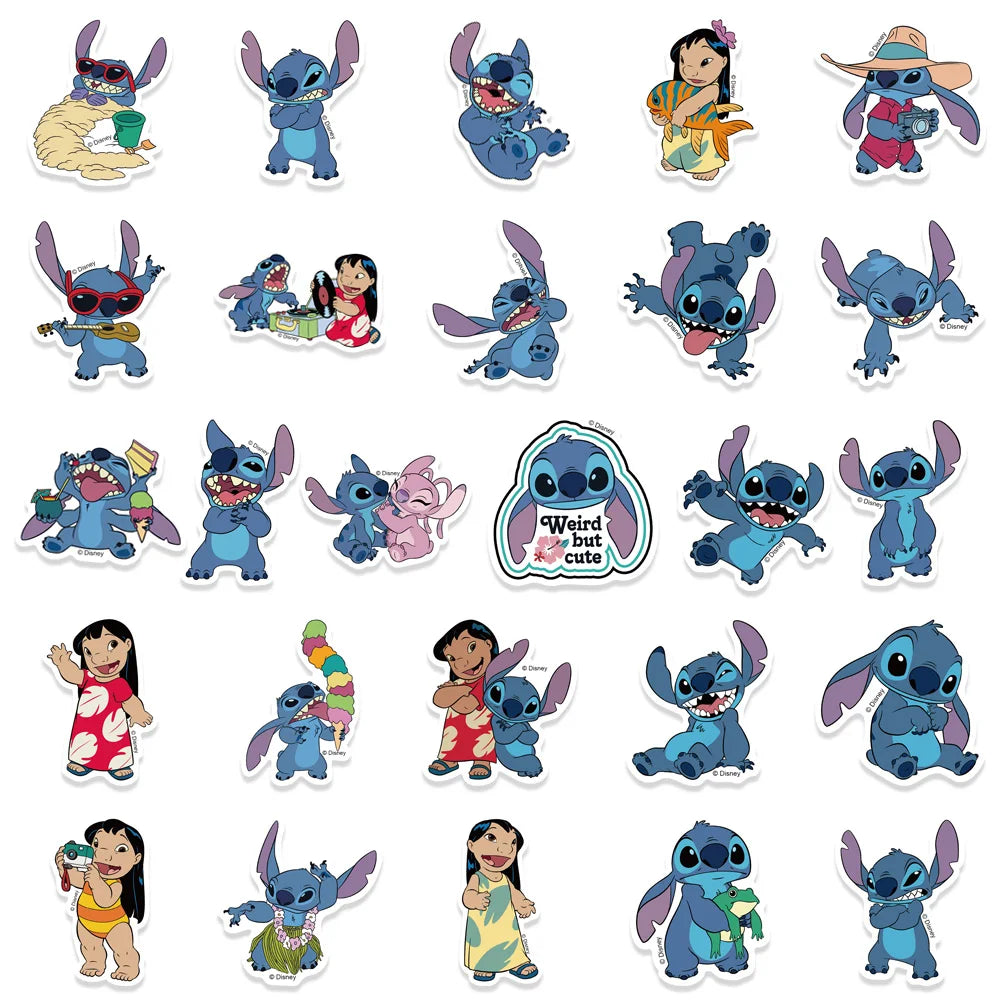 SS1003 Cute Cartoon Lilo & Stitch Stickers DIY Diary Laptop Luggage Skateboard Graffiti Decals Fun Classic Toy