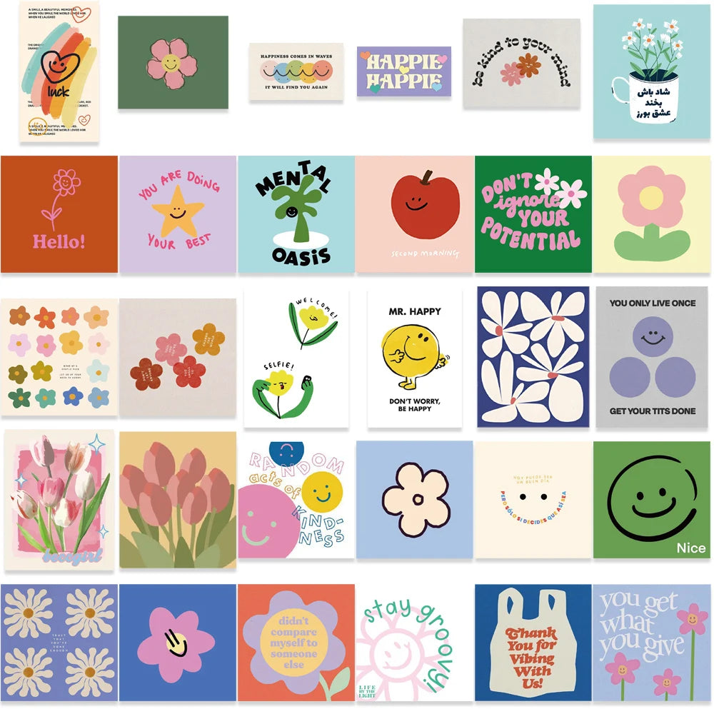 SS1007 Cute Smile Flower Cartoon Stickers Bomb Pack