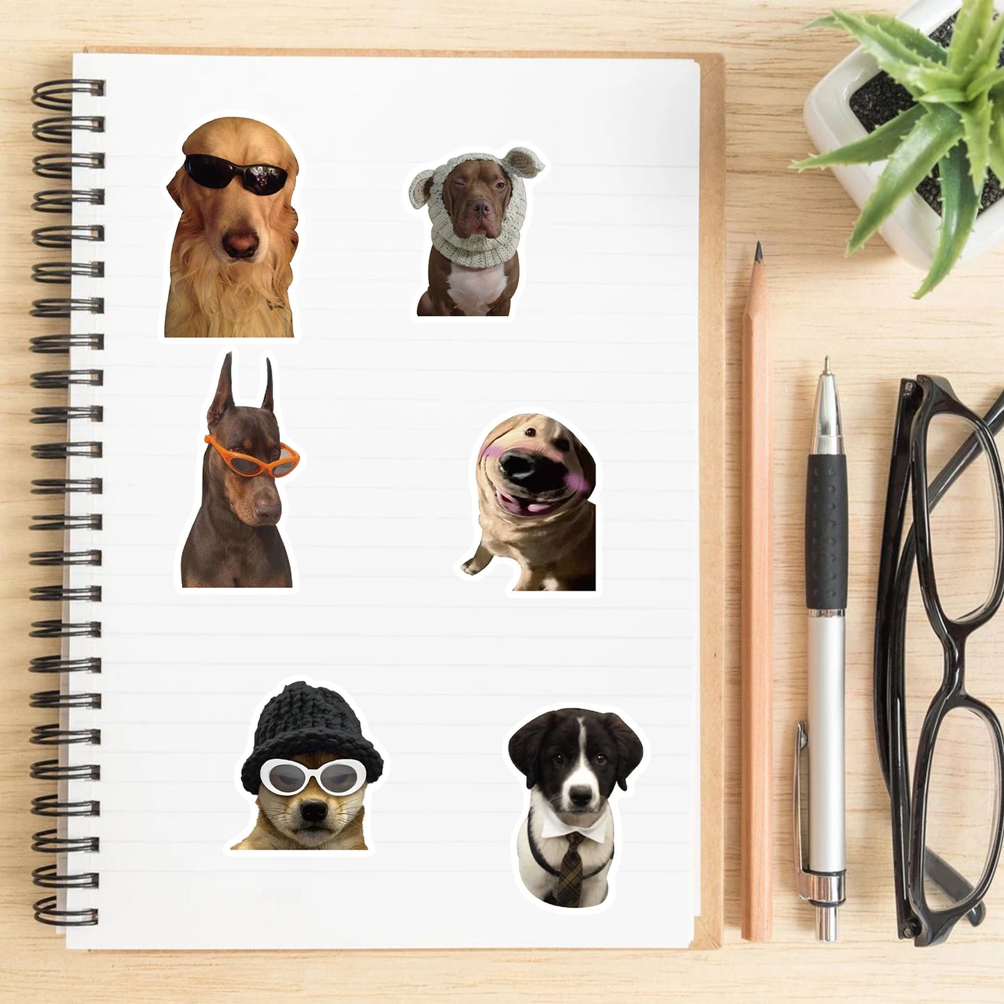 SS1010 Fun Cartoon Dog Meme Stickers - Perfect for Laptops, Phones, and More SS1010