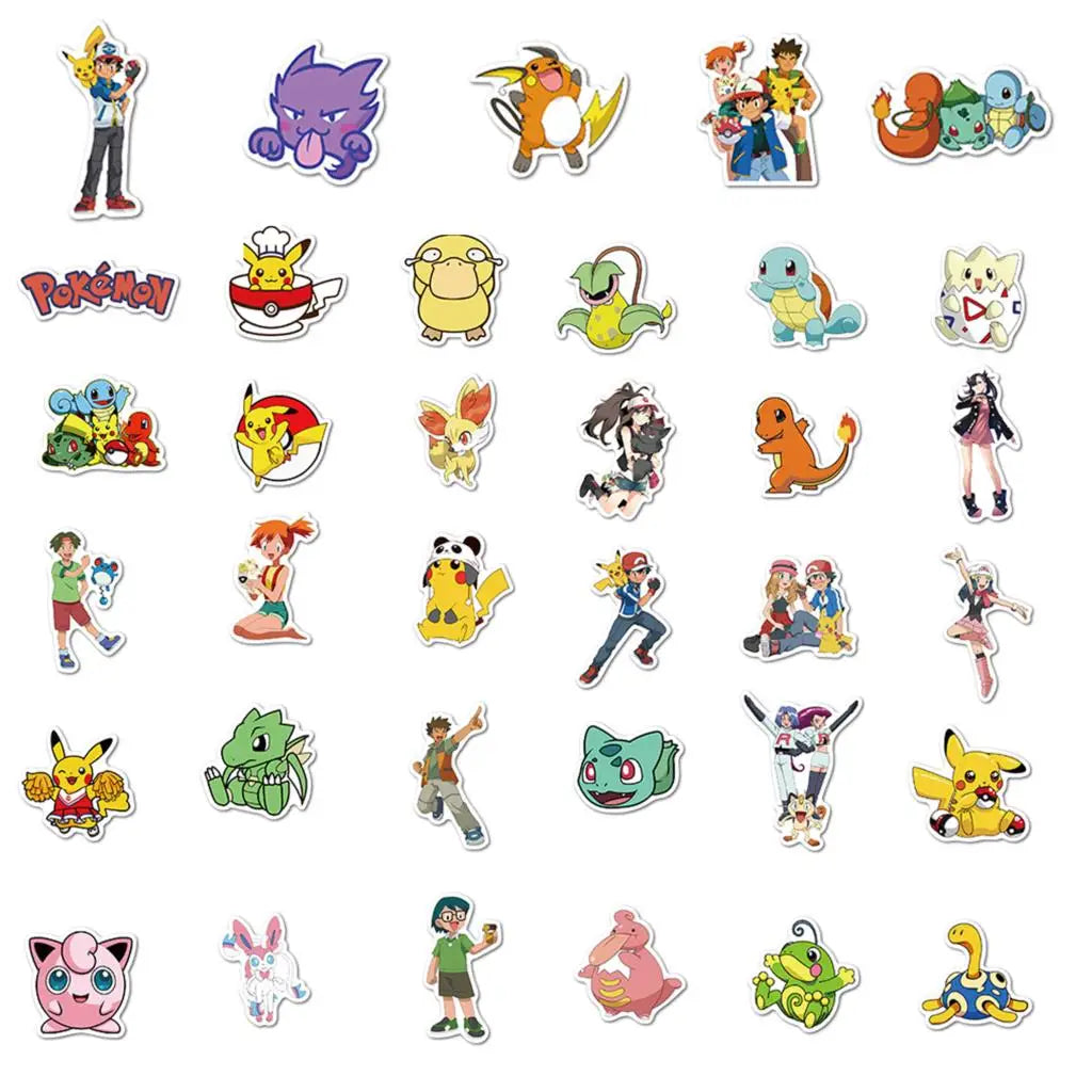 Pokemon Cartoon Stickers DIY Laptop Skateboard Kids Cool Sticker Anime Decal Toys SS1013