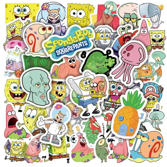 Variety of Cartoon and Anime Cute Sponge Bob Square Pants Kids Waterproof Stickers SS1017